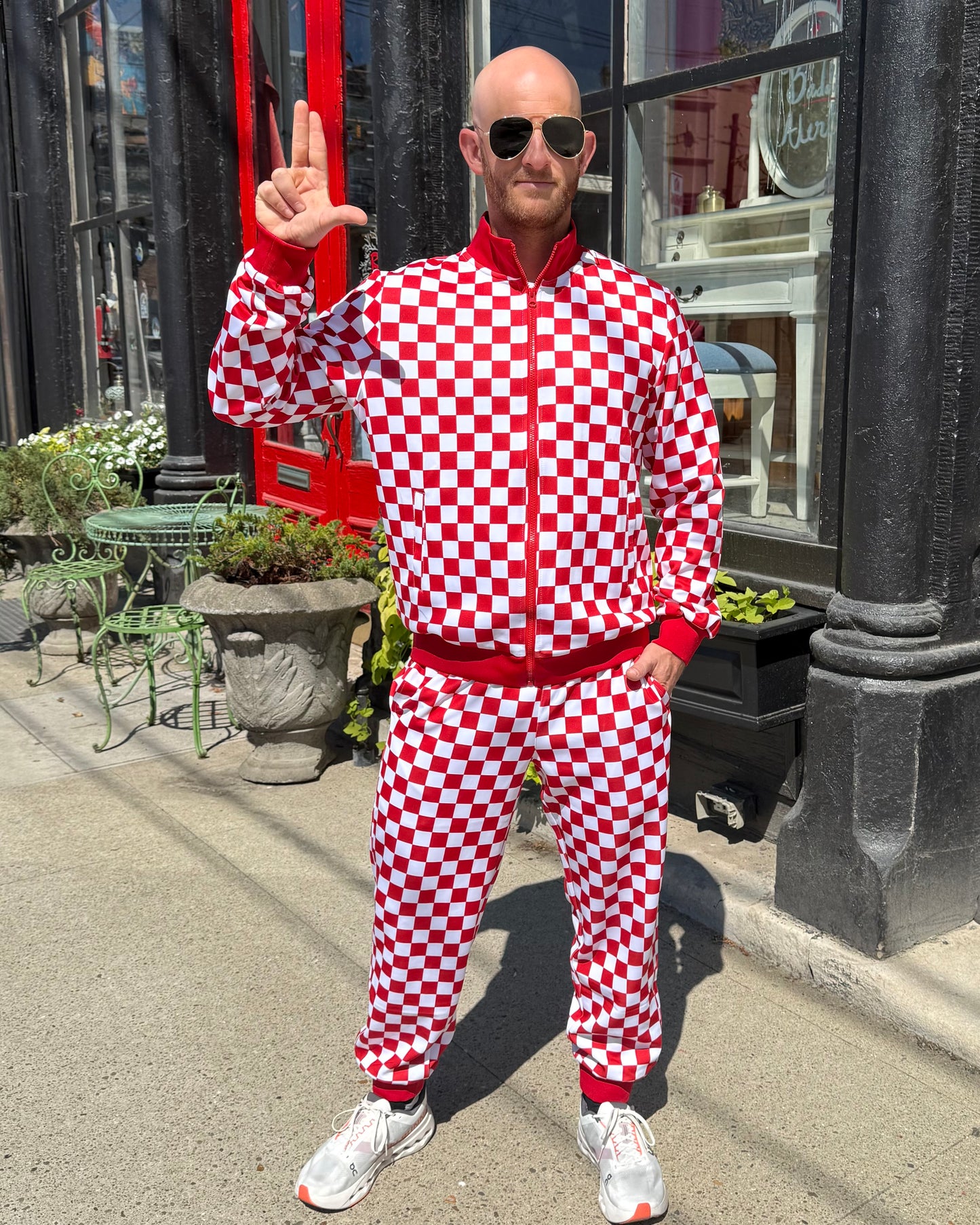 Checkered Game Day Tracksuit
