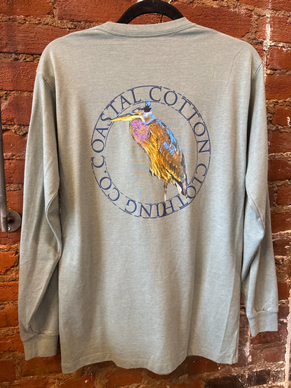 Green Coastal Cotton Long Sleeve Tee