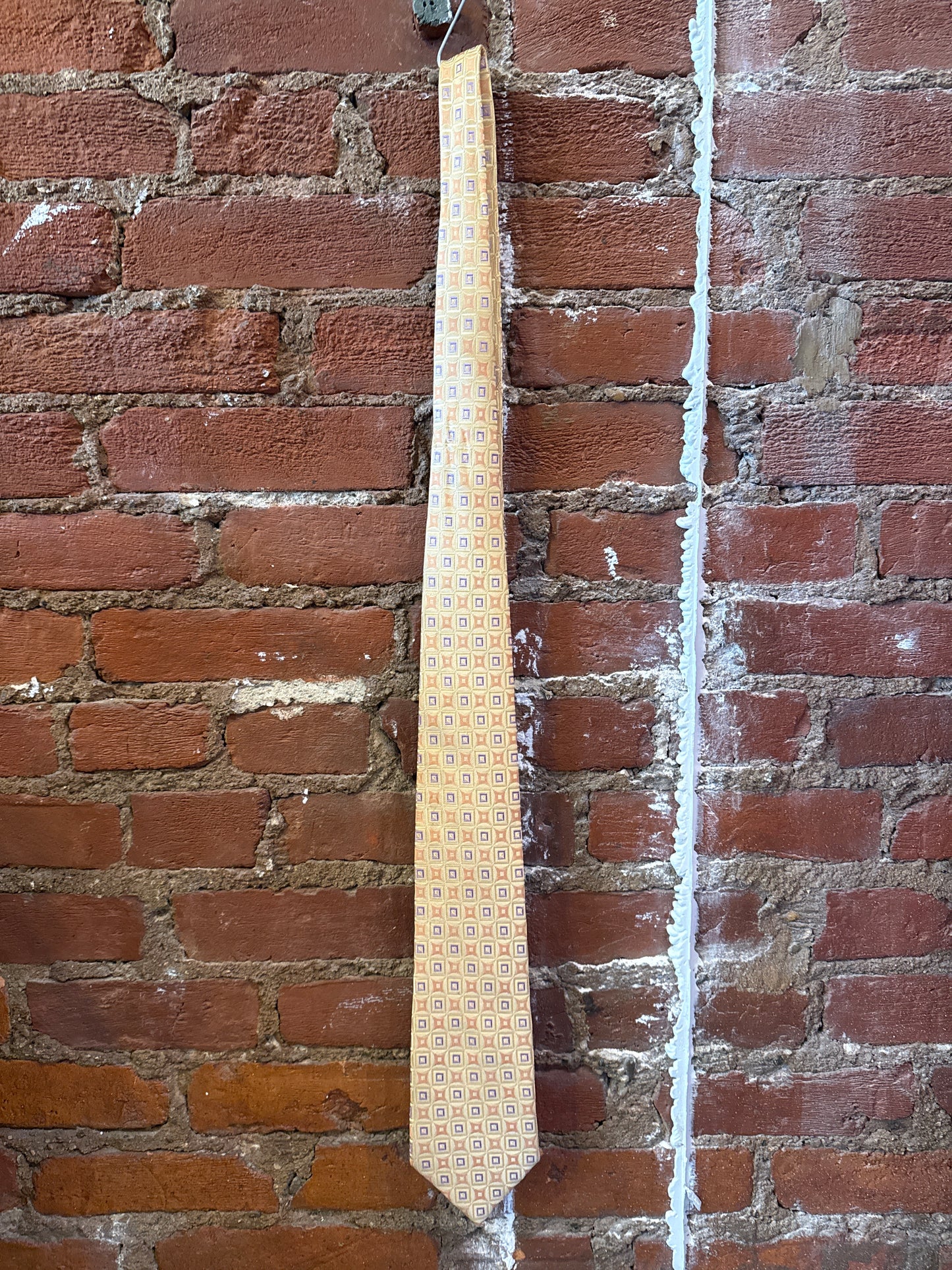 Orange/Purple Square Silk Tie