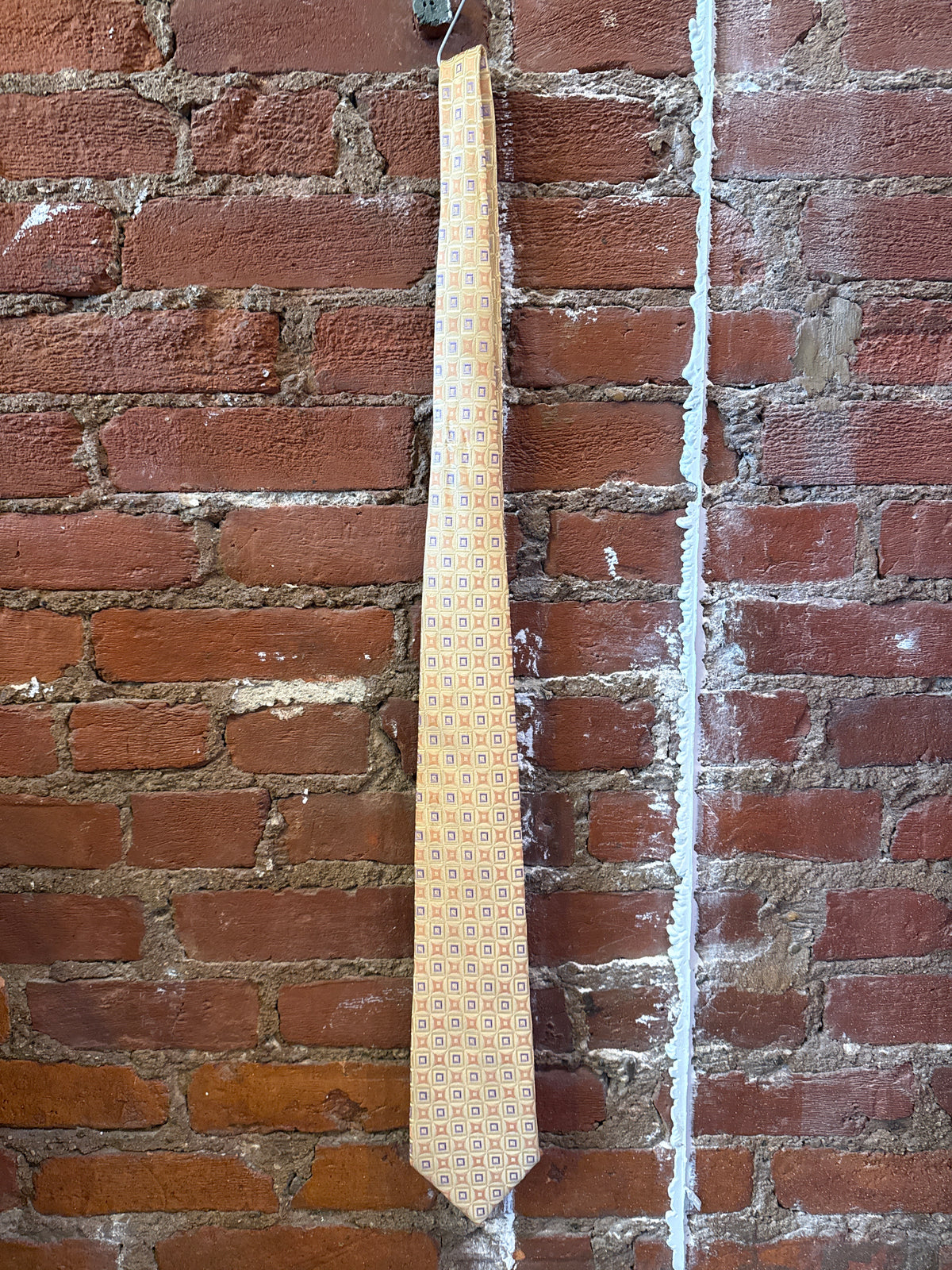 Orange/Purple Square Silk Tie
