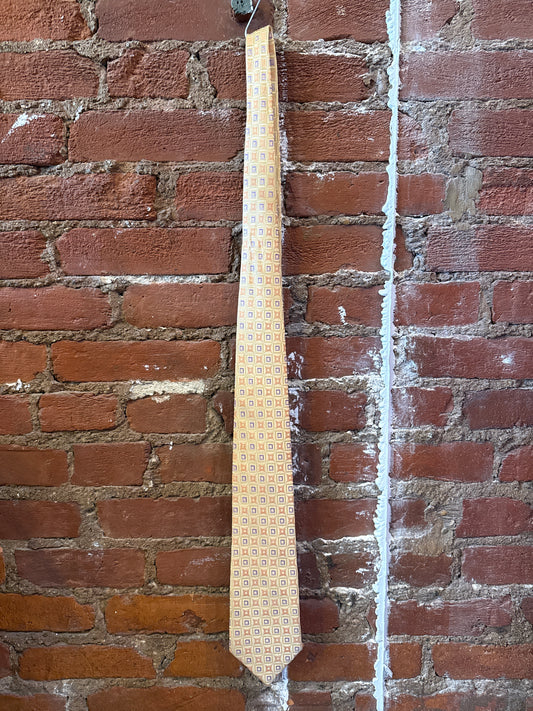 Orange/Purple Square Silk Tie