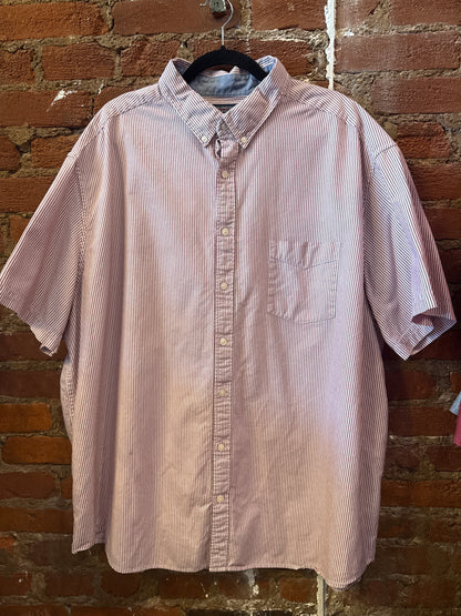 Red Seersucker SS Button Up