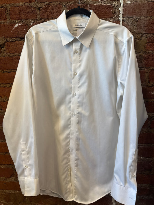 Calvin Klein White LS Shirt L