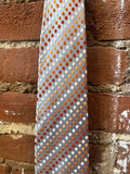 Silver/Orange Dot Silk Tie