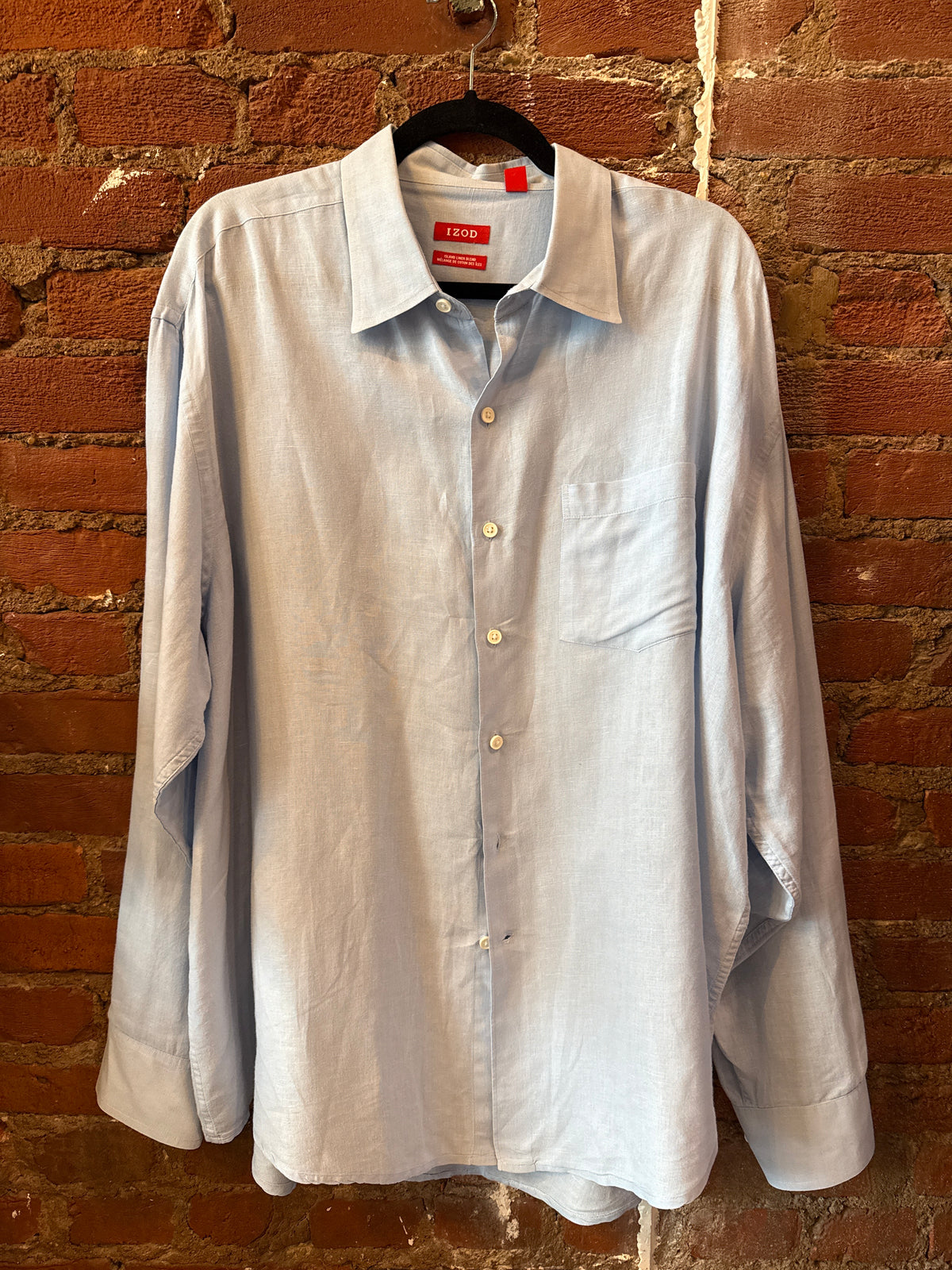 IZOD Blue Linen LS Shirt