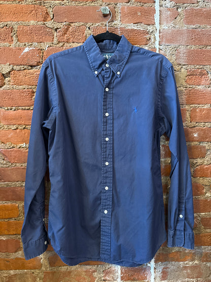 Navy RL Polo LS Button Up