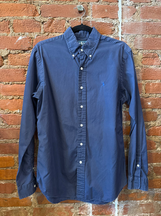 Navy RL Polo LS Button Up