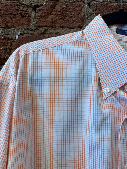 Orange Checked Button Up LS