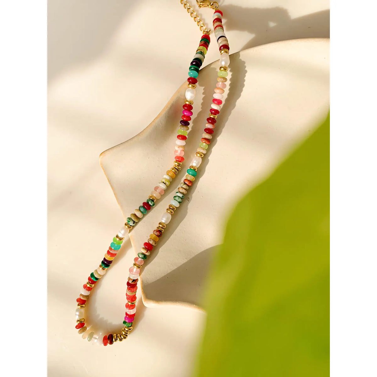 Sunny Non-Tarnish Boho Color Beaded Necklace