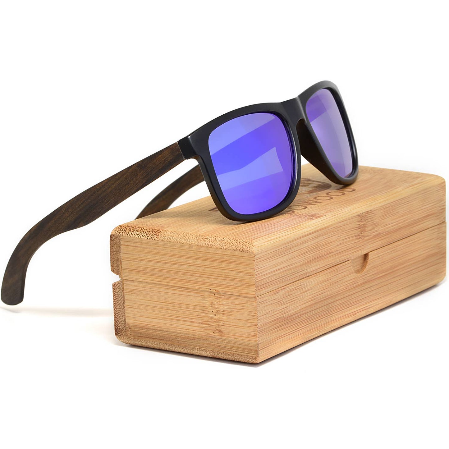 Paxton'sSquare Ebony Wood Sunglasses with Blue Polarized LensesAccessoriesAccessories,Sunglasses