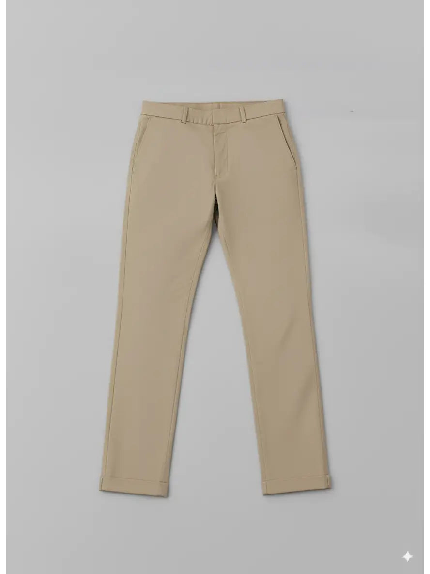 Khaki Chino Stretch Twill Pants