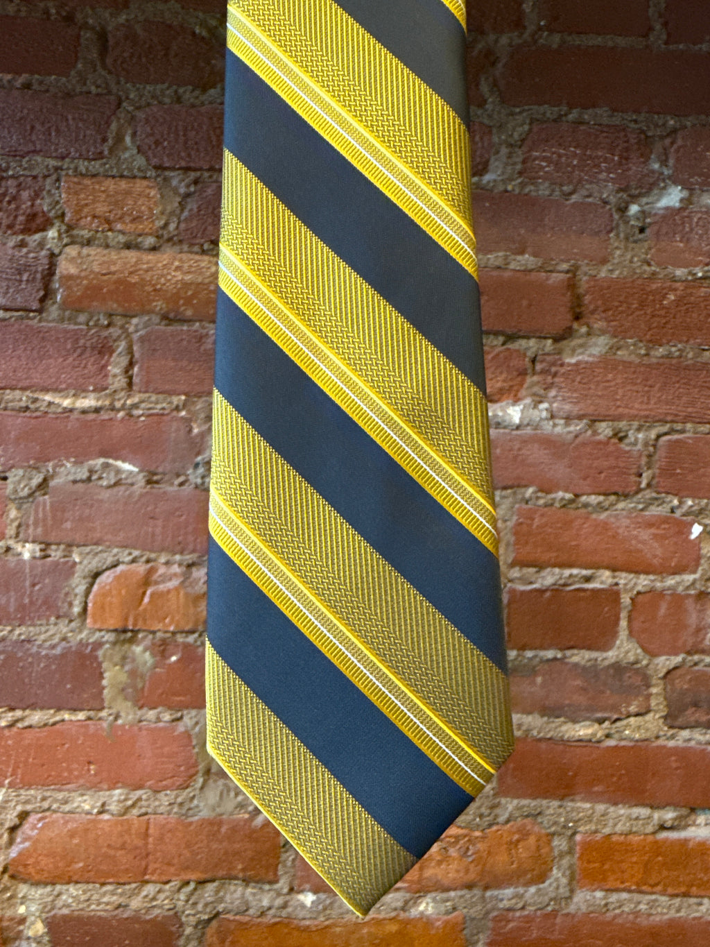 Gold & Grey Striped Tie