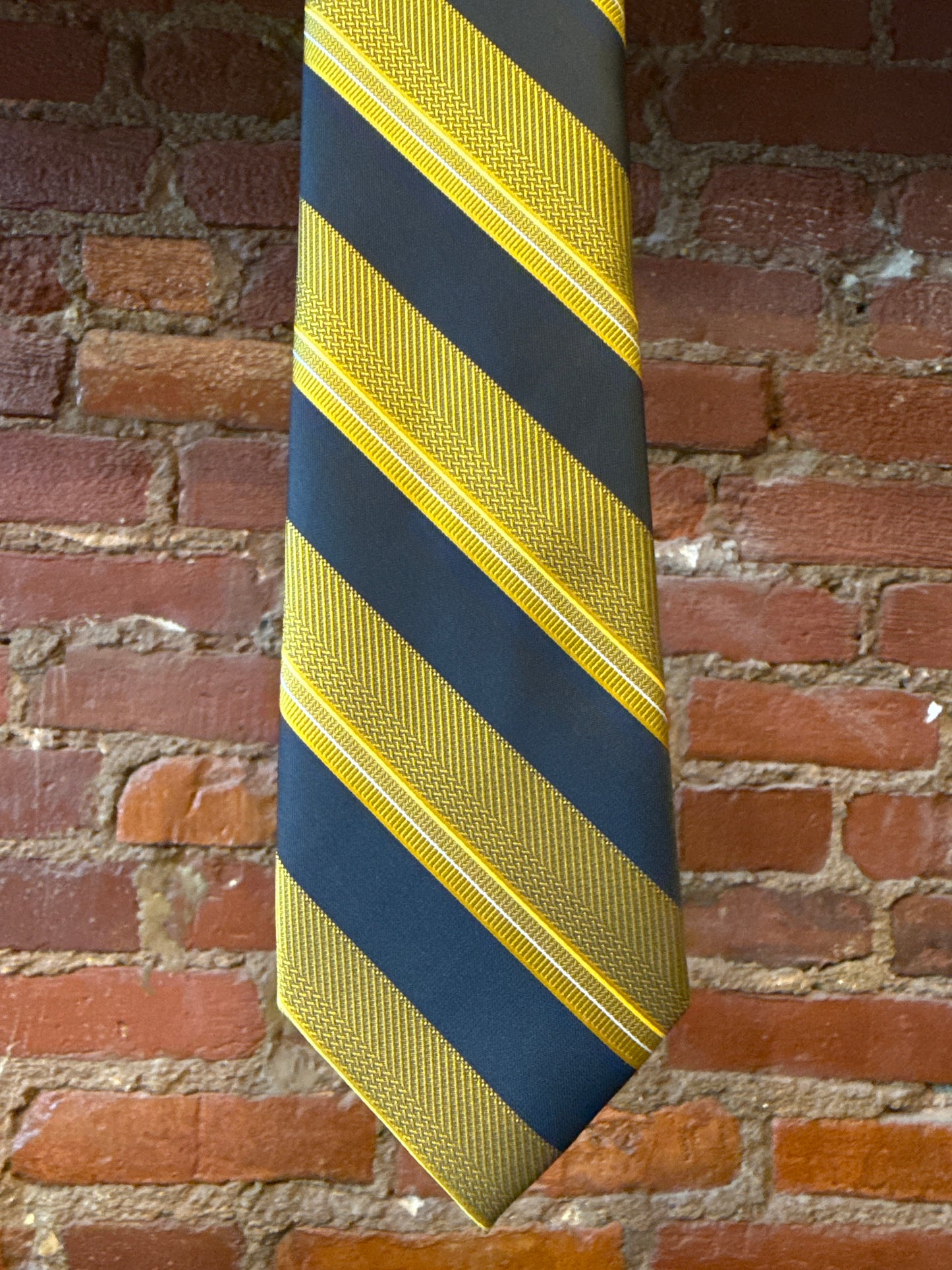 Gold & Grey Striped Tie