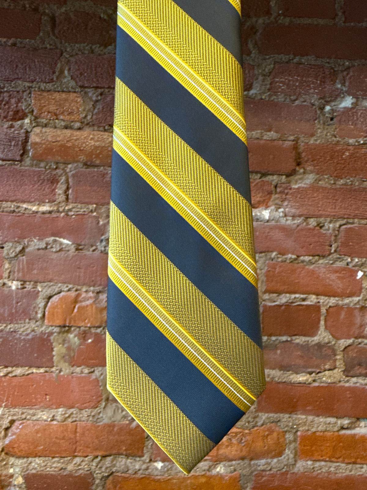 Gold & Grey Striped Tie