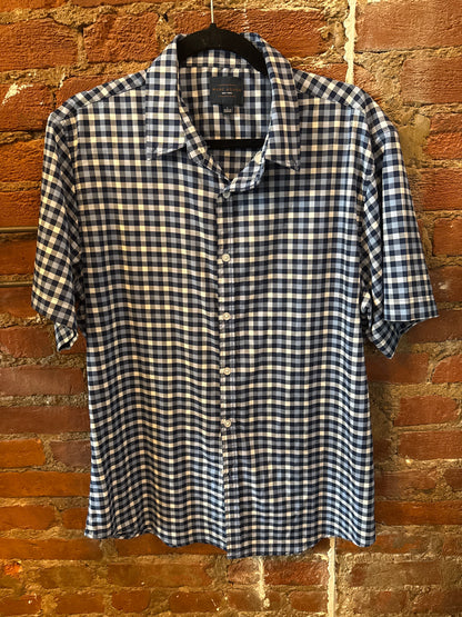 Marc Asher Blue Gingham SS Shirt
