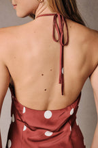 Polka Dot Halter Neck Slip Dress
