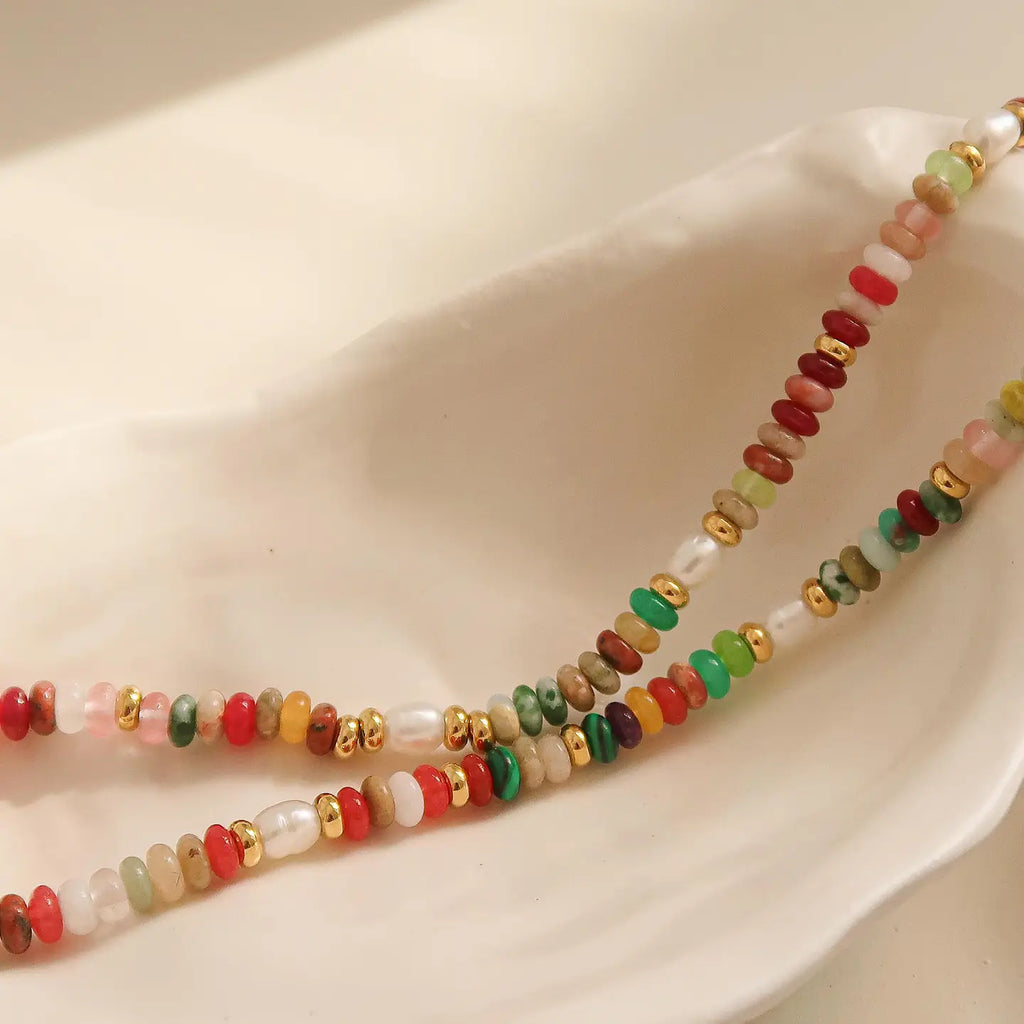 Sunny Non-Tarnish Boho Color Beaded Necklace