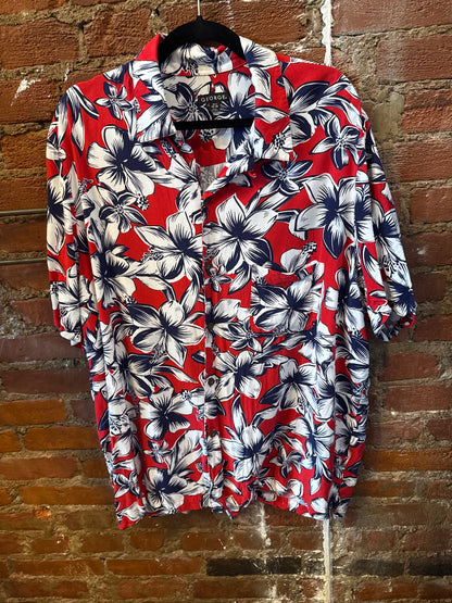 George Red&Navy Hawaiian Shirt