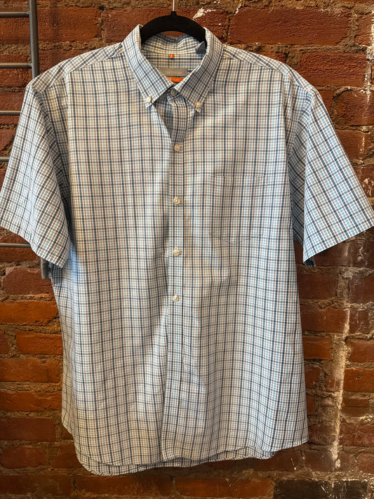 Van Heusen Travel Shirt- Short Sleeve Blue