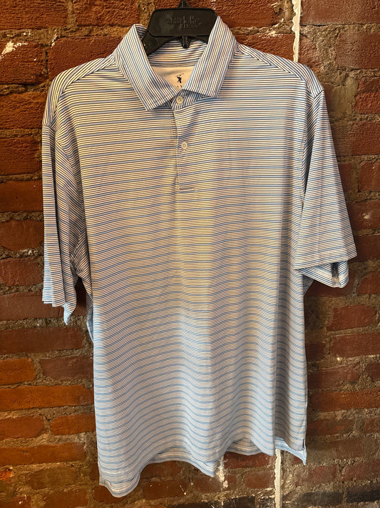 Fairway & Greene Blue Striped Polo L