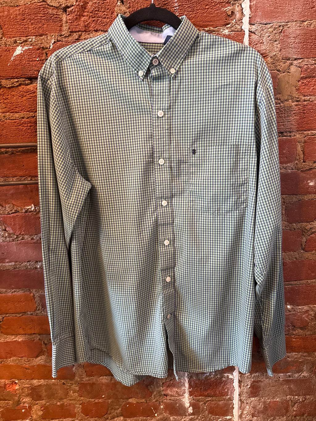 IZOD Purple & Green Plaid LS Shirt