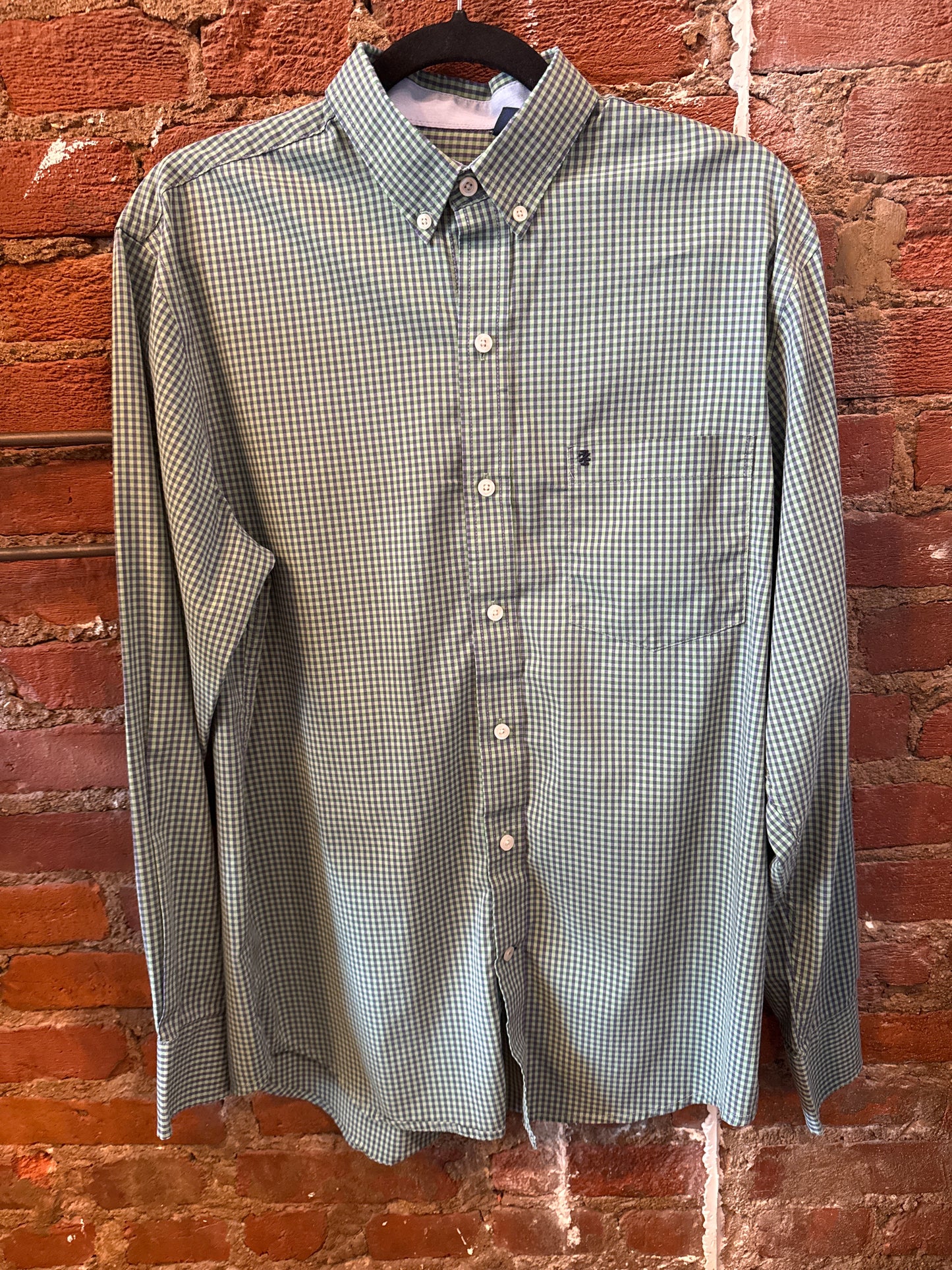 IZOD Purple & Green Plaid LS Shirt