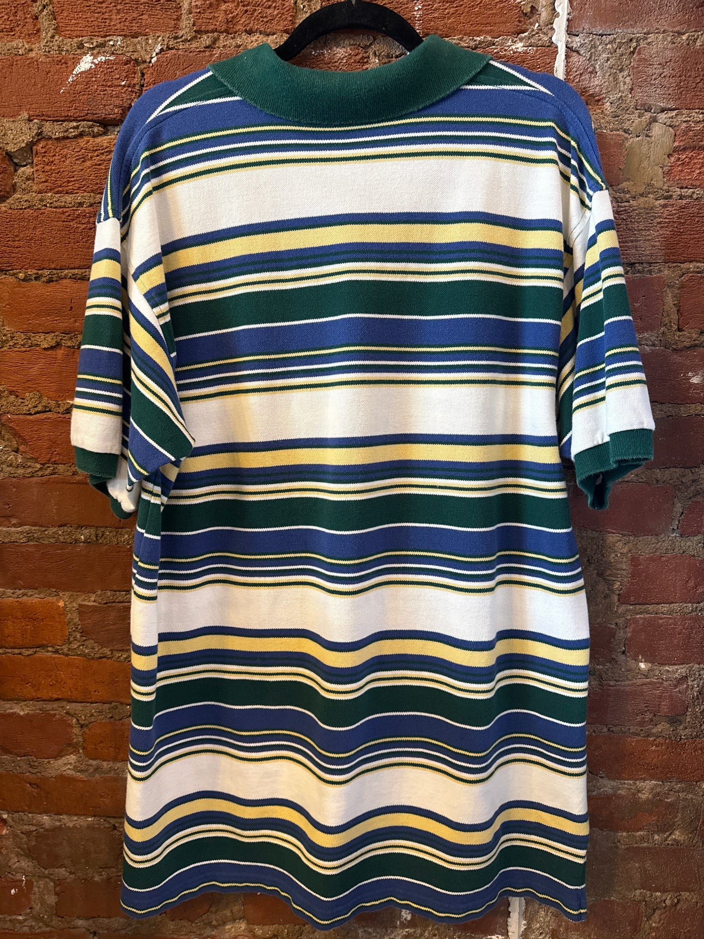 Green, Blue & Yellow Striped Polo