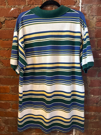 Green, Blue & Yellow Striped Polo