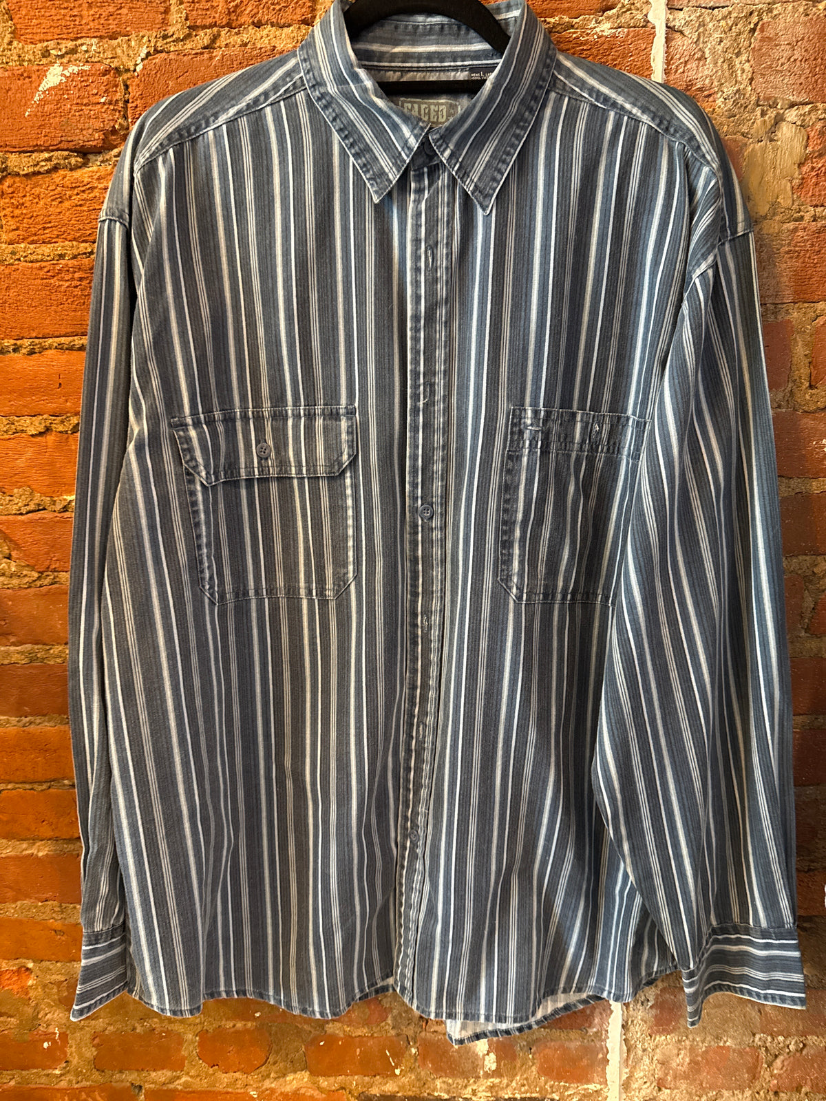 Denim Striped LS Button Up