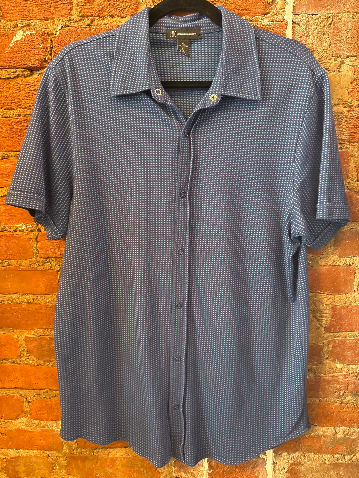 INC Blue Snap Button Up