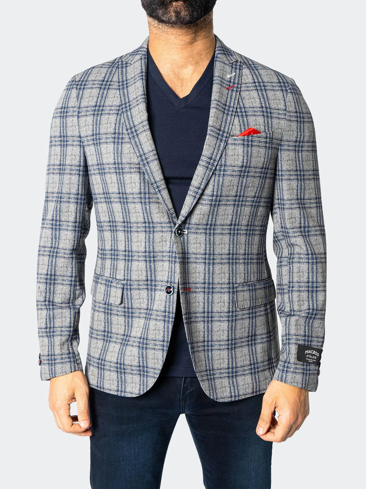 Maceoo Blue Unconstructed Blazer