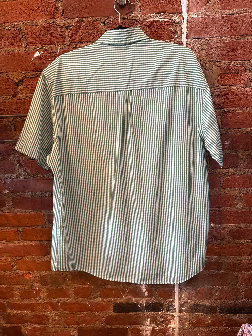 Green Plaid SS Button Up