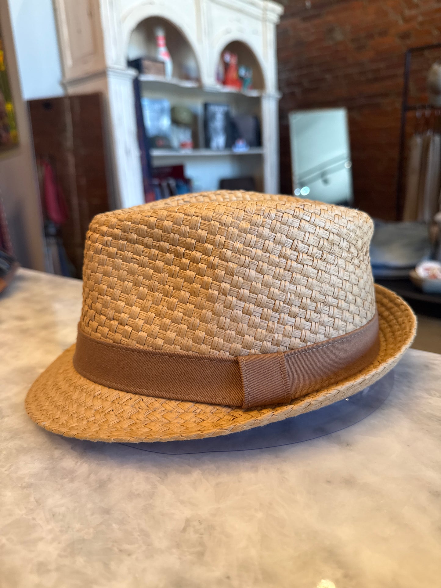 Tan Woven Fedora