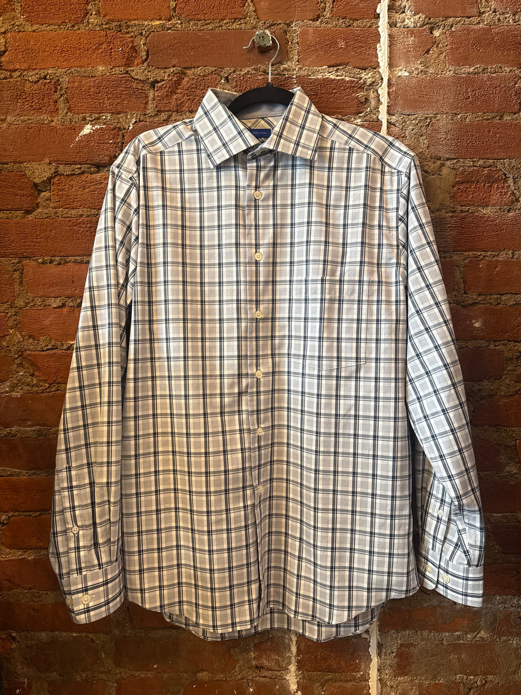 Navy & Grey LS Button Down