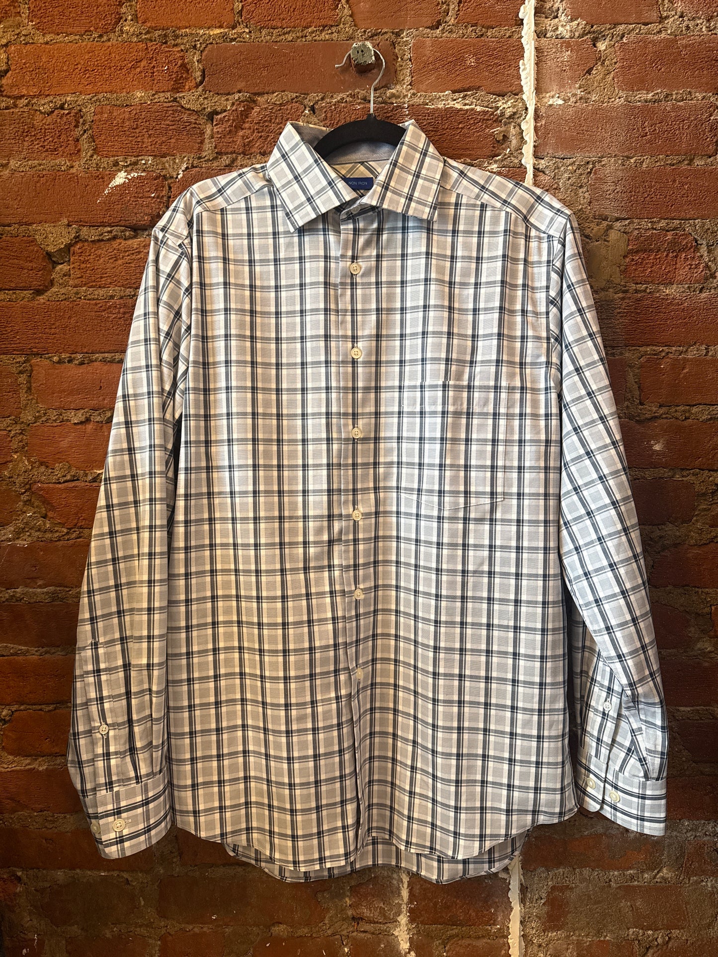 Navy & Grey LS Button Down