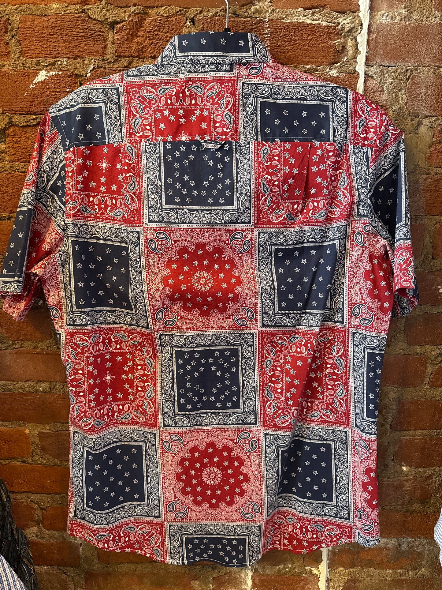 Red, White & Blue Bandana Button Up
