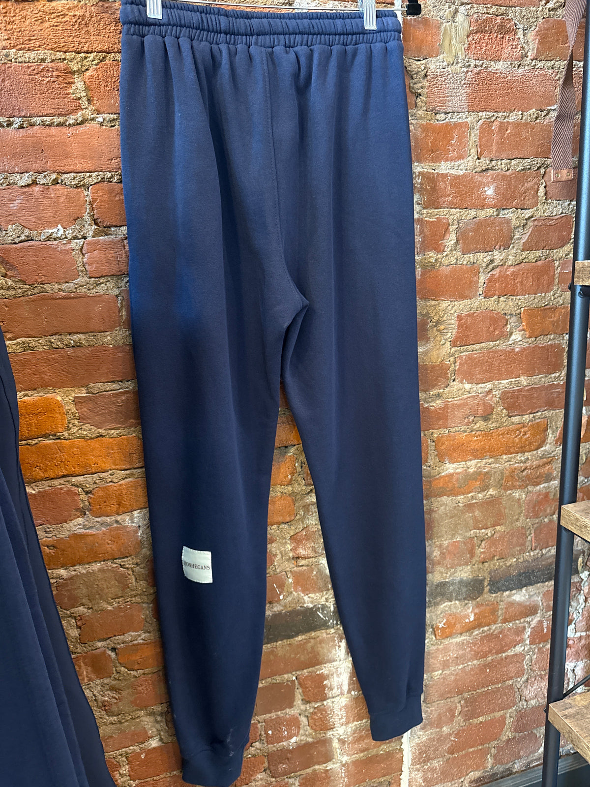 Navy Cotton Zipper Joggers