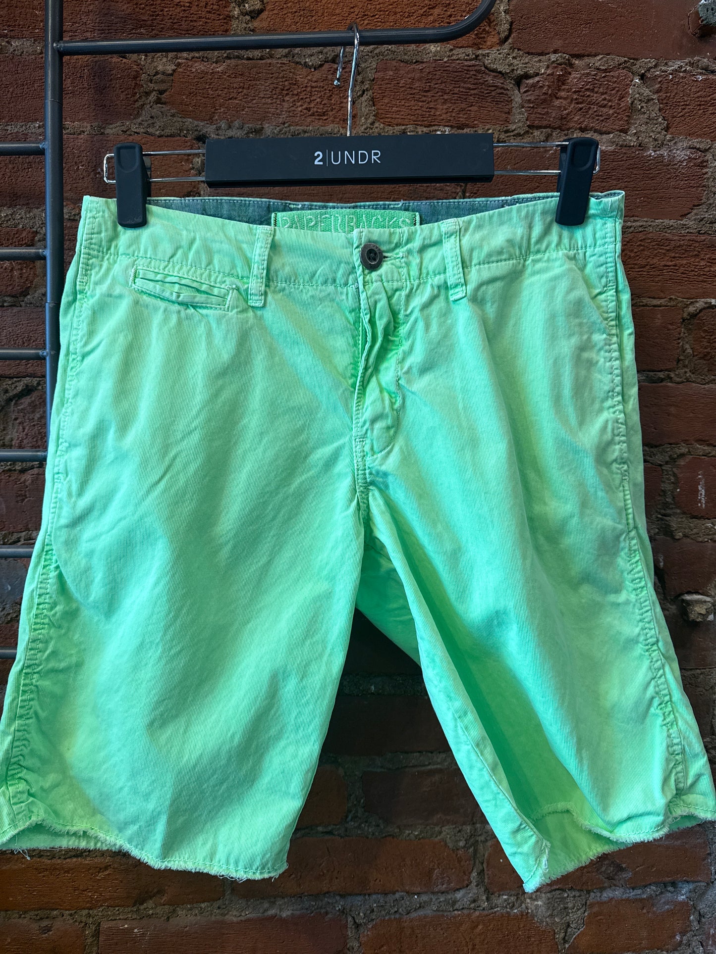 Neon Green Corded Shorts
