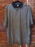 Lands'End Navy Striped Polo