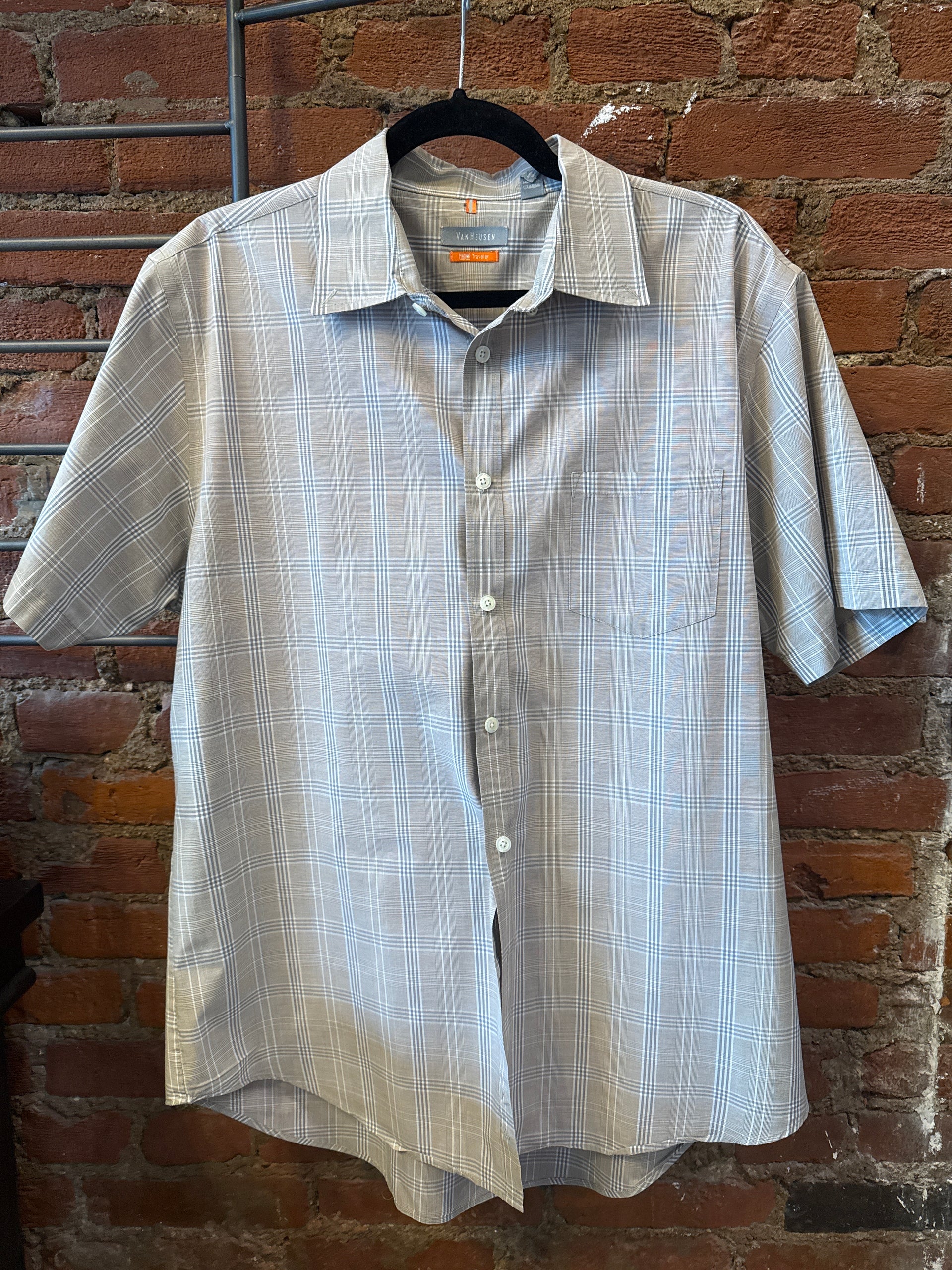 Van Heusen Travel Shirt- Short Sleeve Khaki – Paxton's