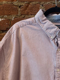 Red Seersucker SS Button Up