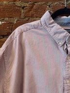 Red Seersucker SS Button Up