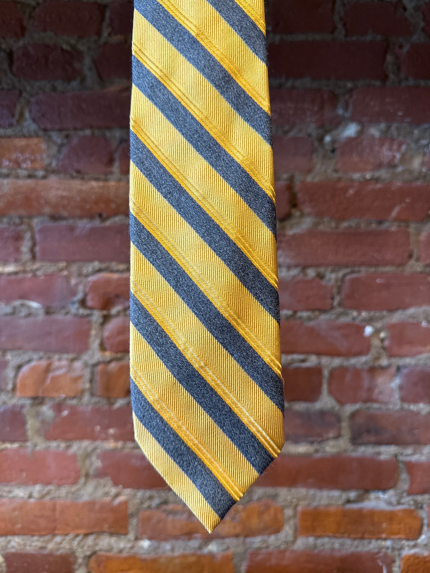 Gold & Grey Silk/Wool Tie