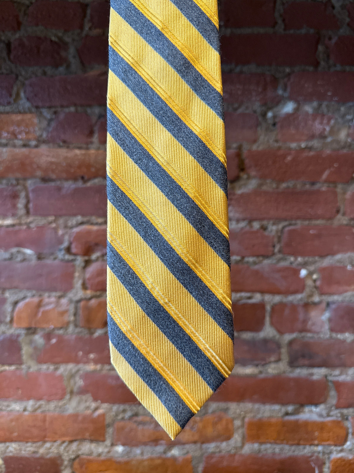 Gold & Grey Silk/Wool Tie