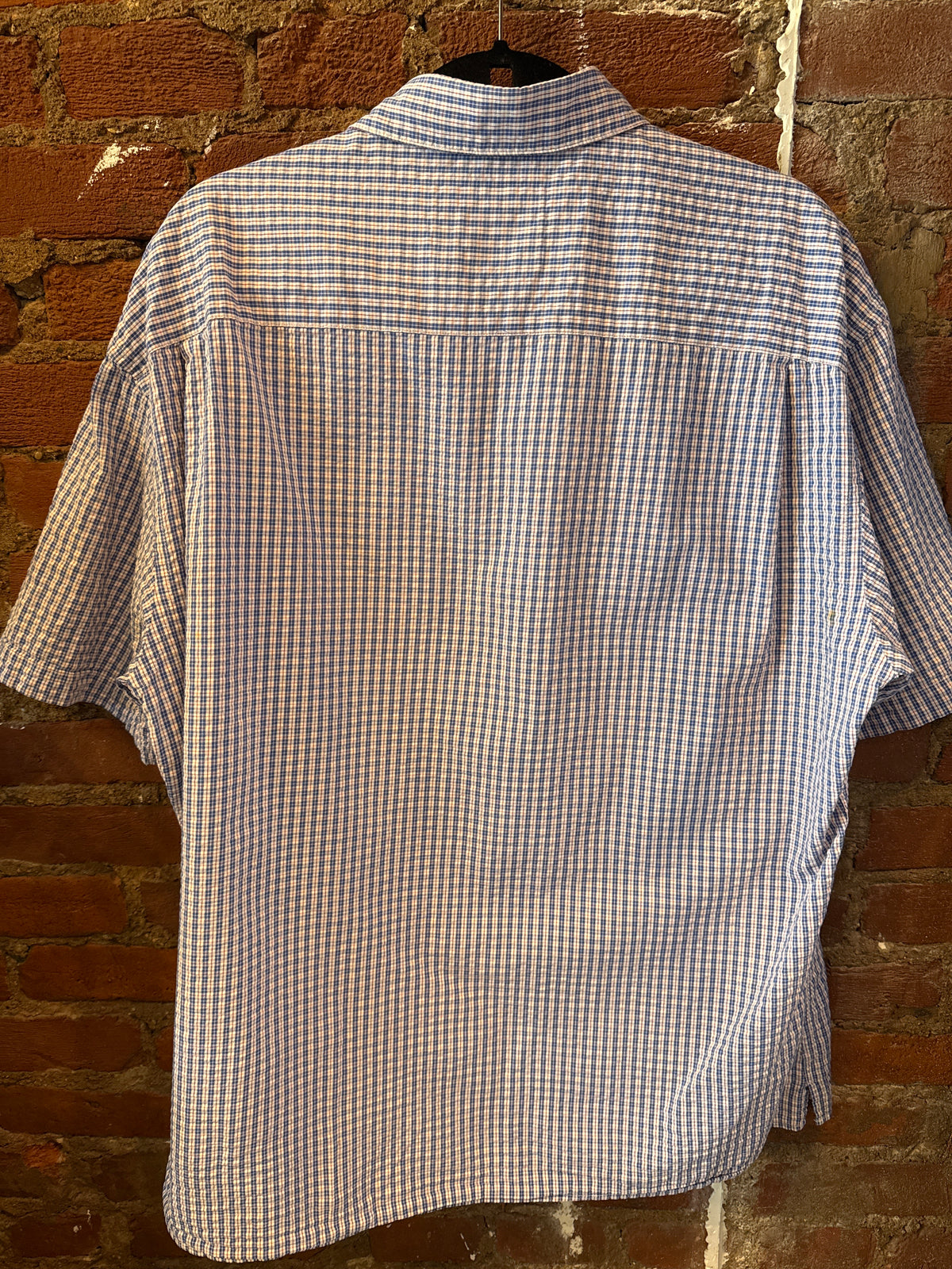 J&M Blue Plaid Seersucker Shirt