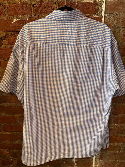 J&M Blue Plaid Seersucker Shirt