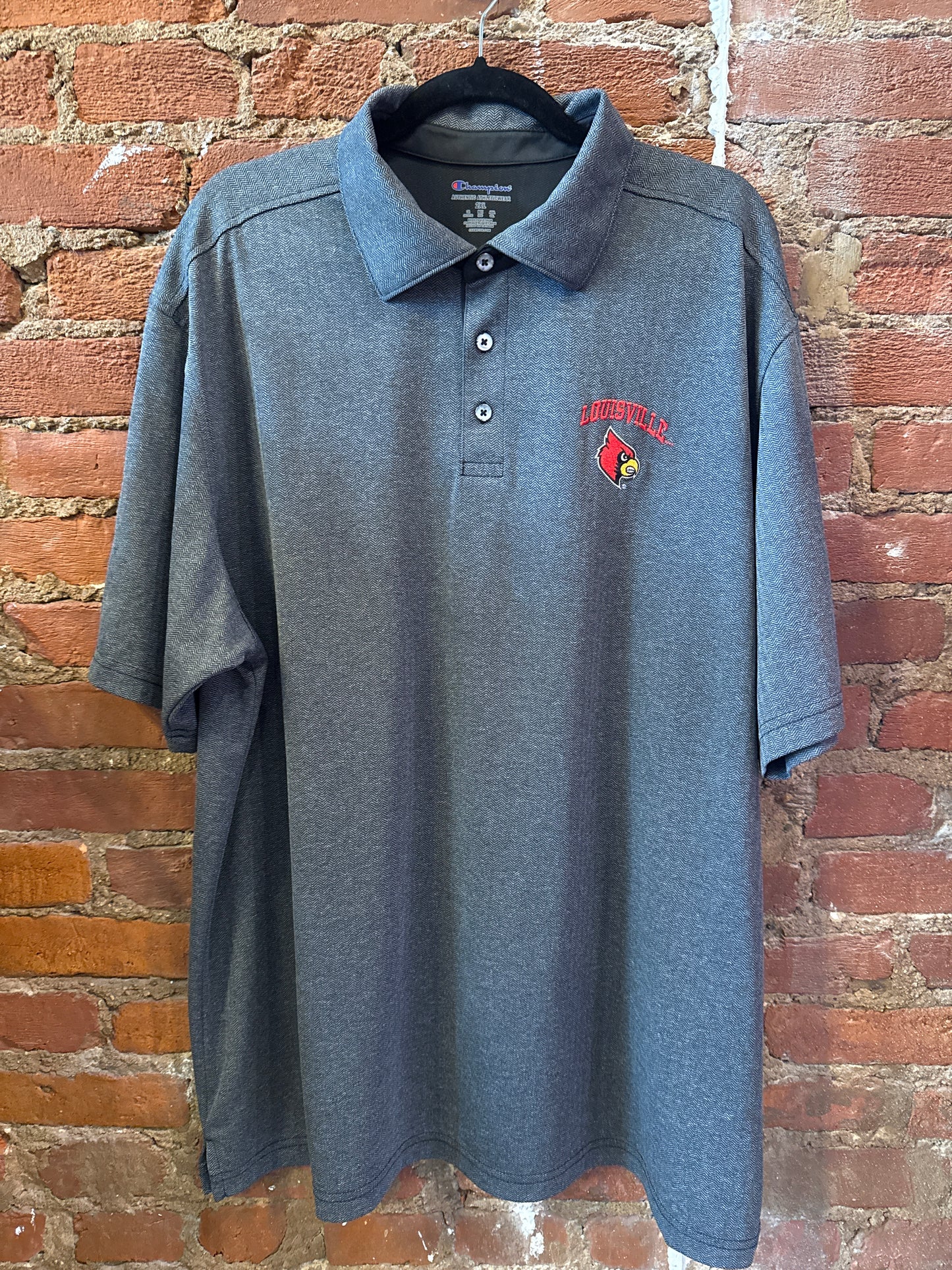 Charcoal UofL Short Sleeve Polo
