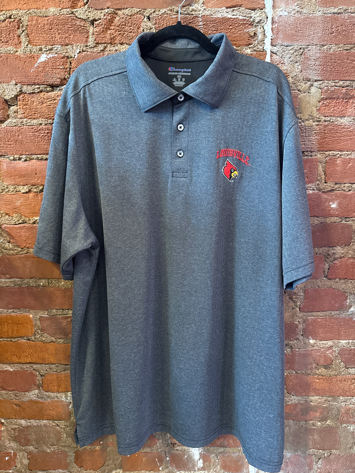 Charcoal UofL Short Sleeve Polo