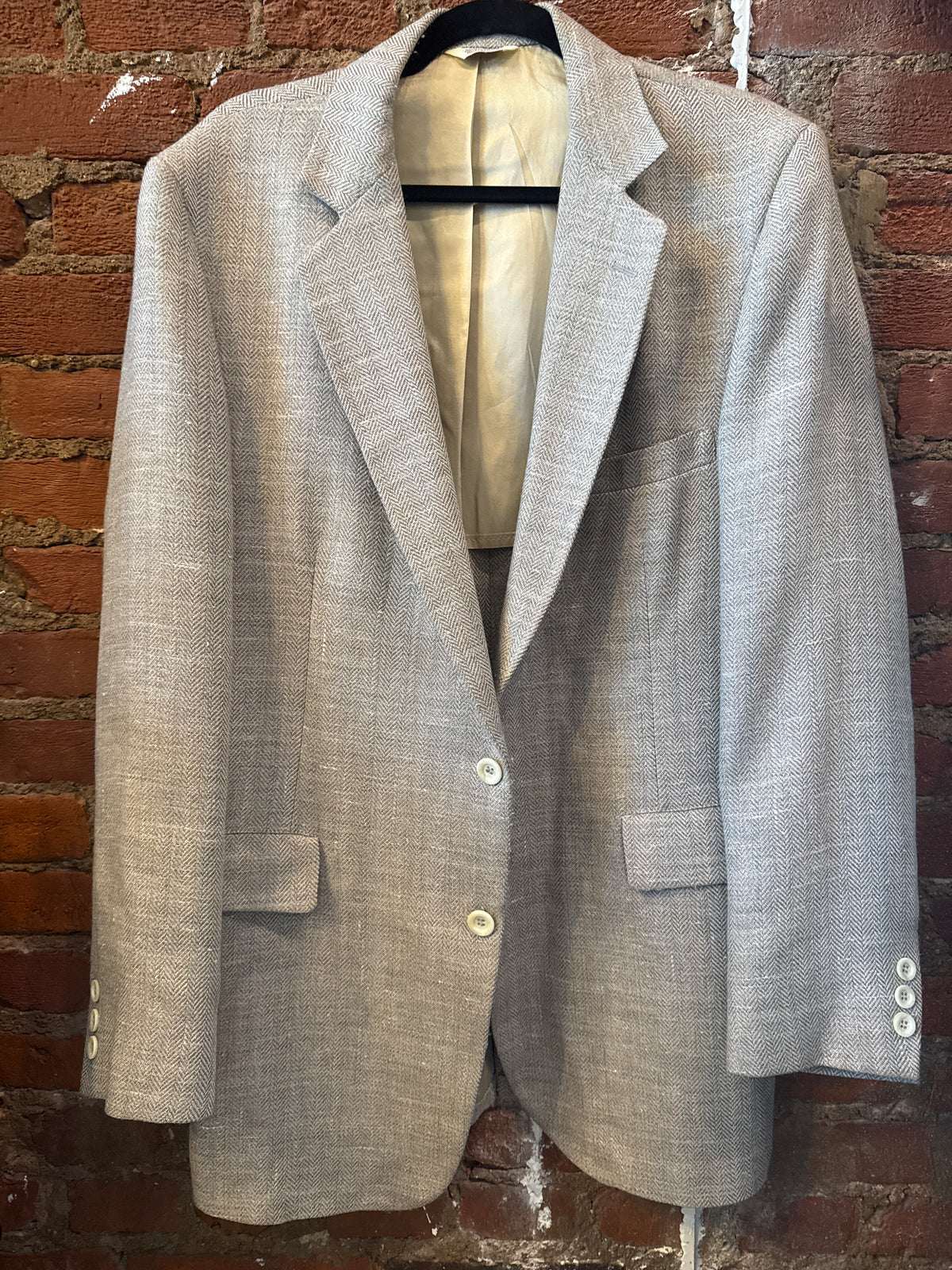 Emilio Duval Herringbone Tan Jacket 44L
