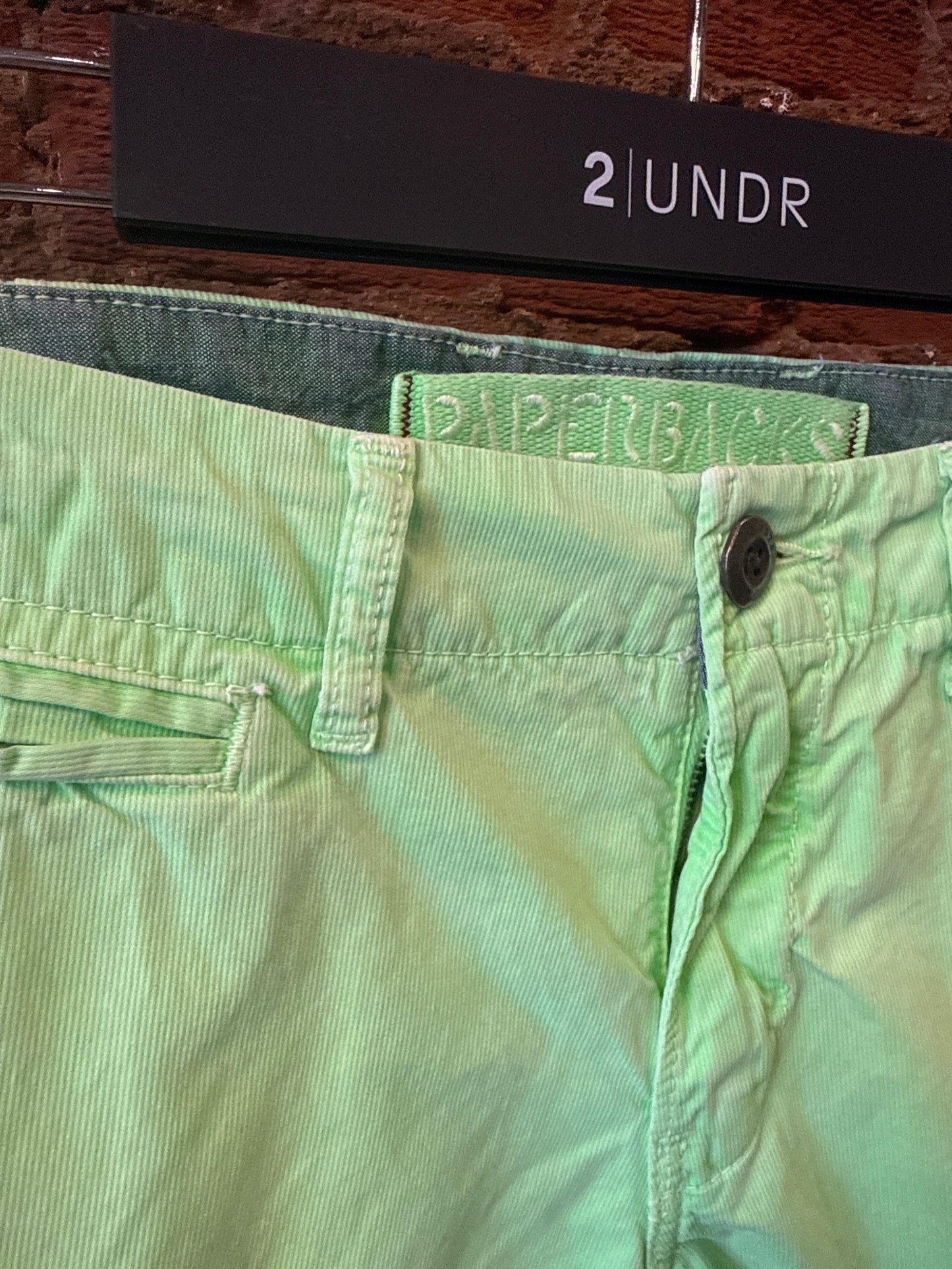 Neon Green Corded Shorts